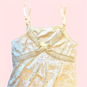 Elegant velvet Cream Sleeveless Top XS S 16-17p